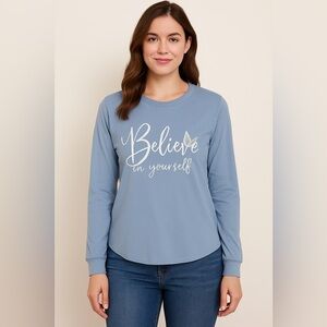 On fire light blue long sleeve